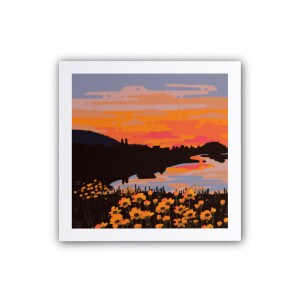Heber sunset 5x5" print leah jay illustration
